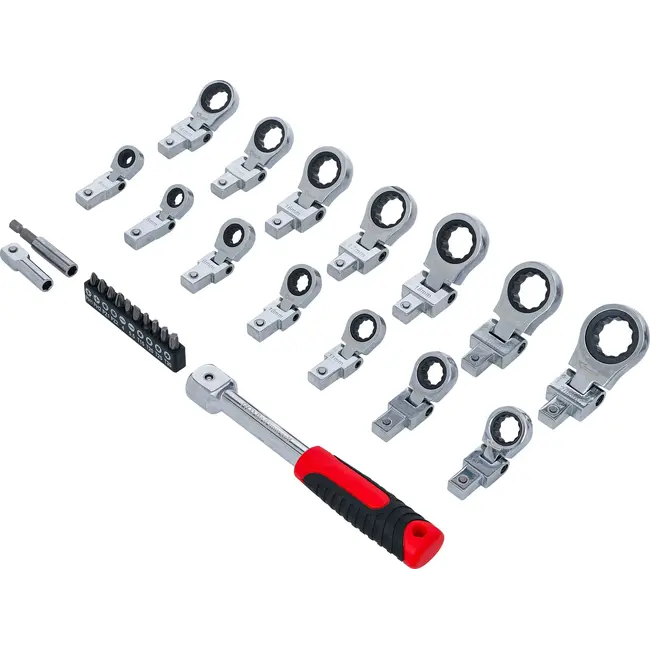 BGS Set insteek-ratelringsleutels en bitset - 6 - 20 mm - 27 delig