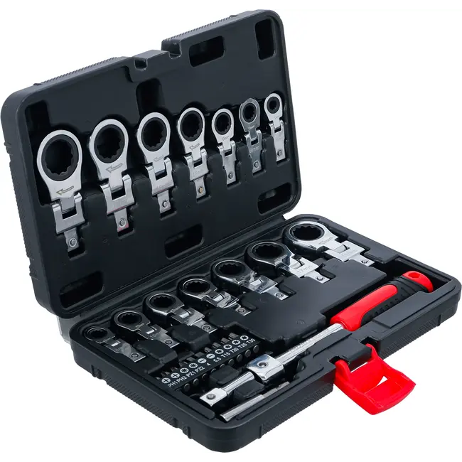 BGS Set insteek-ratelringsleutels en bitset - 6 - 20 mm - 27 delig