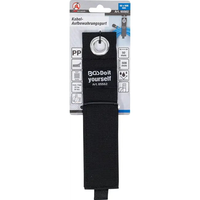 BGS Kabel-opberggordel - verstelbaar - 50 x 508 mm