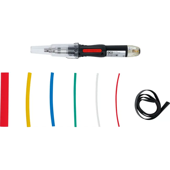 BGS Mini-hete gasbrander met assortiment krimpkousen - kleur - met piëzo-ontsteking - 162 delig