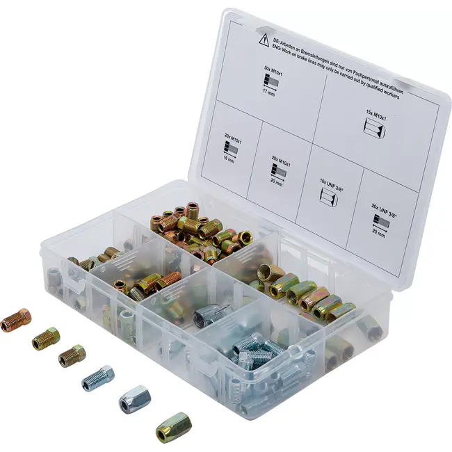 BGS Assortiment wartels en schroeven voor remleiding-schroefverbindingen - 135 delig