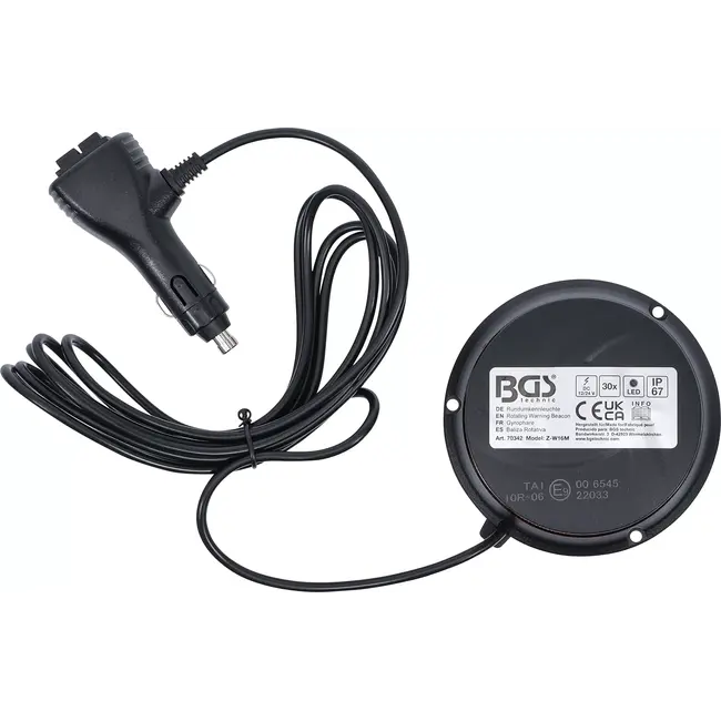 BGS Zwaailicht - geel - met magneet - 12 V / 24 V - Ø 130 mm