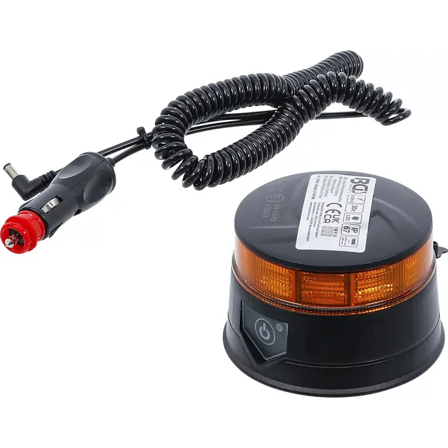 BGS Accu-zwaailicht - geel - met magneet - 12 V / 24 V - Ø 130 mm