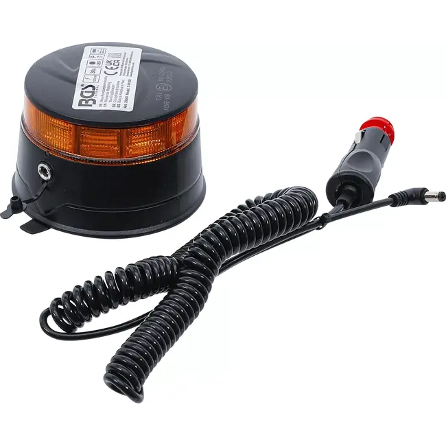 BGS Accu-zwaailicht - geel - met magneet - 12 V / 24 V - Ø 130 mm