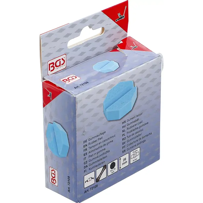 BGS Rubberen pad - voor potkrik - 70 x 70 x 26 mm