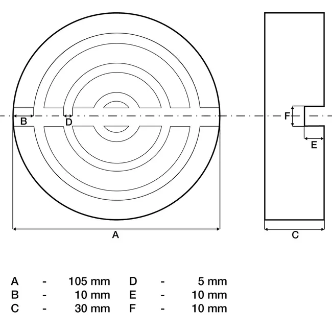 BGS Rubberen pad - voor potkrik - Ø 105 mm