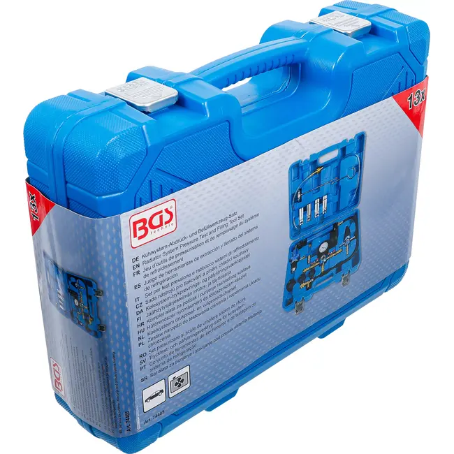 BGS Koelsysteem drukproef- en vulgereedschapset - 13 delig