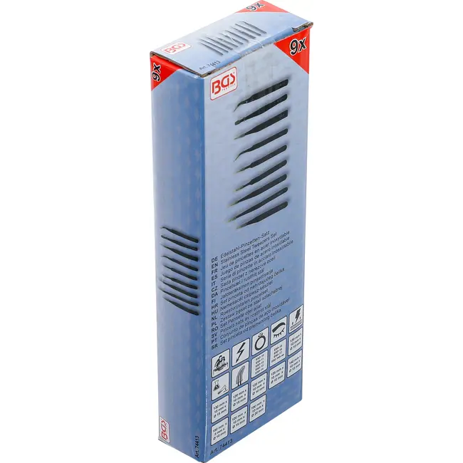 BGS Roestvrijstalen pincetset - 9 delig