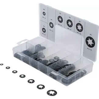 BGS Assortiment klemschijven / borgringen - M3 - M12 - 340 dlg.