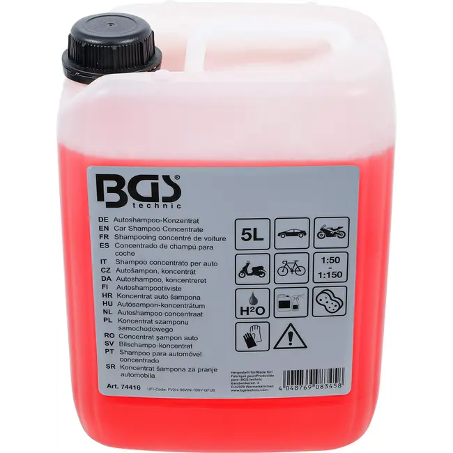 BGS Autoshampoo concentraat - rood - 5 liter