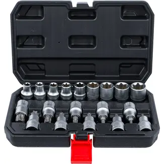 BGS Do it yourself Dopsleutelbit-/dopsleutelset - 1/2" - Torx / E-profiel - 19 delig