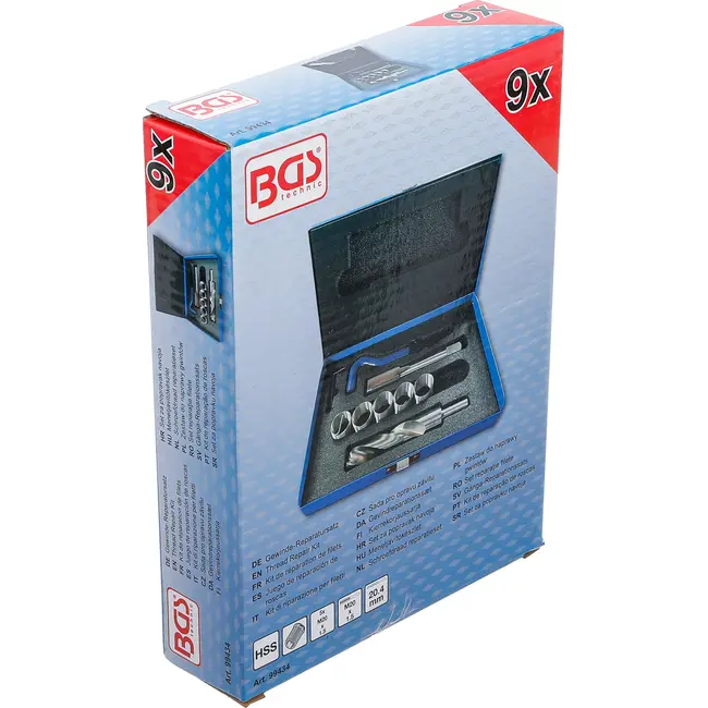 BGS Schroefdraad reparatieset - M20 x 1,5 - 9 delig