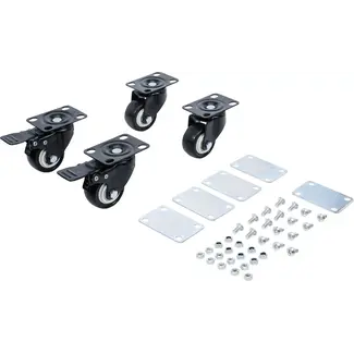 BGS Set zwenkwielen - voor systeemkoffer-rolbord - 4 delig