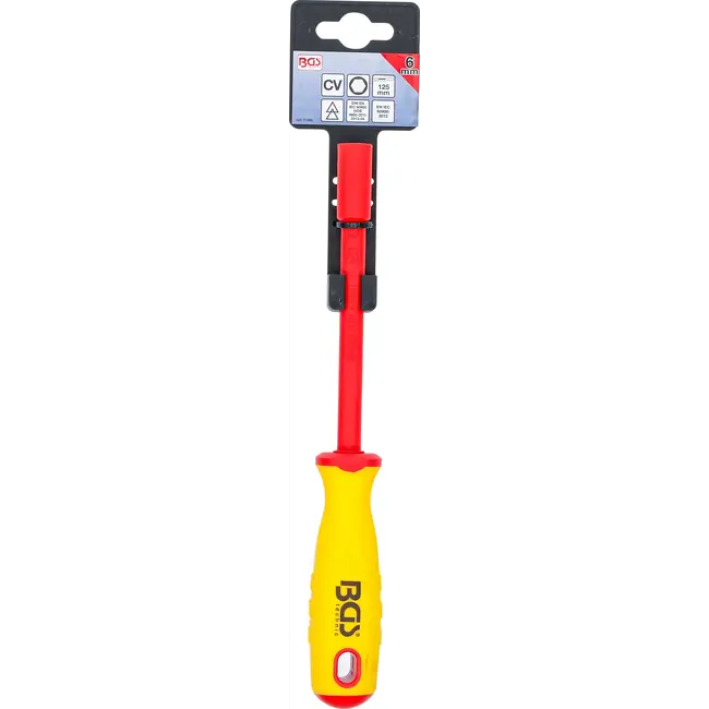 BGS VDE-dopsleutel-schroevendraaier - zeskant - 6 mm - Meslengte 125 mm