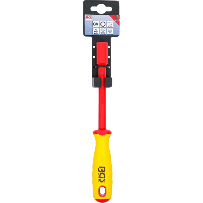 BGS VDE-dopsleutel-schroevendraaier - zeskant - 8 mm - Meslengte 125 mm