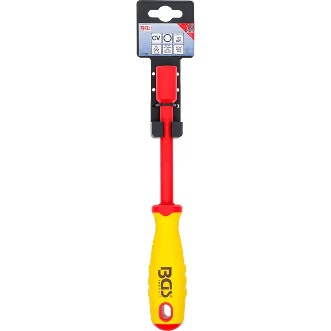 BGS VDE-dopsleutel-schroevendraaier - zeskant - 10 mm - Meslengte 125 mm