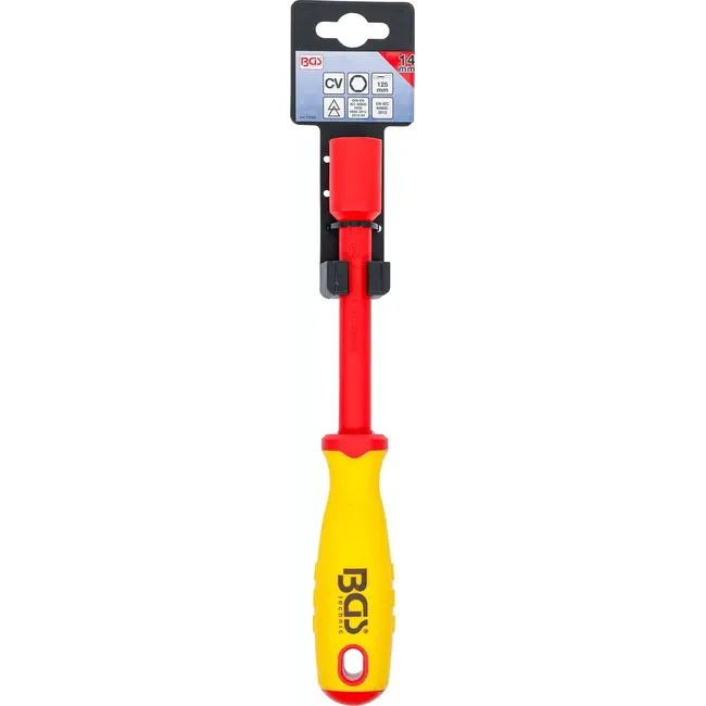 BGS VDE-dopsleutel-schroevendraaier - zeskant - 14 mm - Meslengte 125 mm
