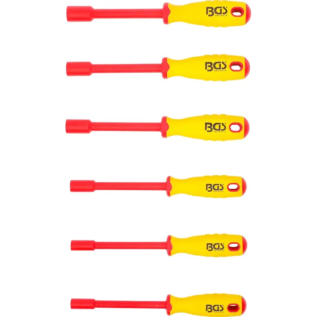 BGS VDE-dopsleutel-schroevendraaierset - zeskant - 5,5 - 12 mm - 6 delig