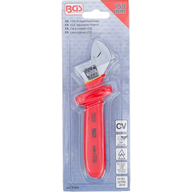 BGS Verstelbare VDE moersleutel - max. 20,5 mm