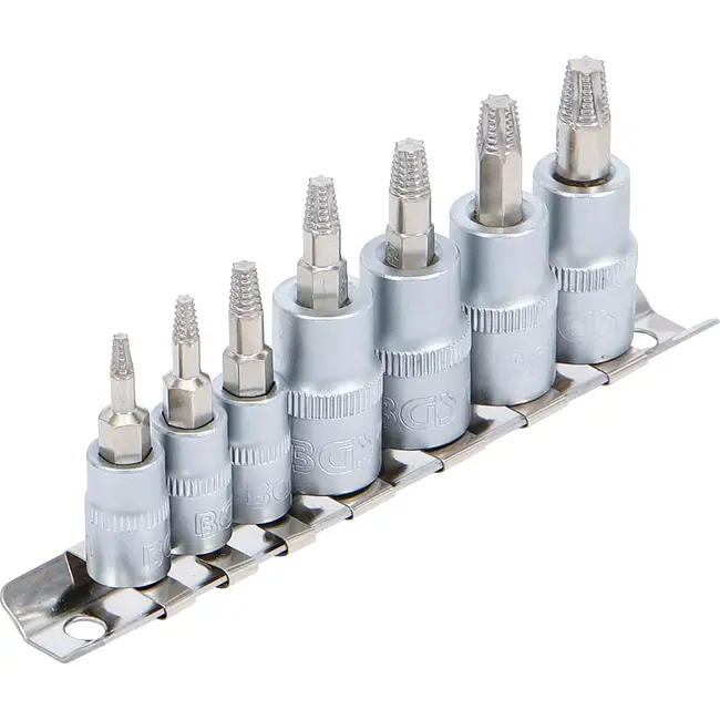 BGS Schroeven uitdraaiset - 1/4" / 3/8" - voor defect Torx - T10 - T40 - 7 delig