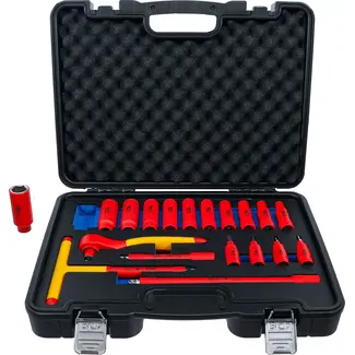 BGS VDE-dopsleutel- en dopsleutelbitset - 3/8" - 19 delig