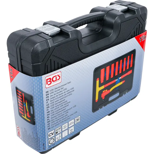 BGS VDE-dopsleutelset - aandrijving 1/2" - SW 10 - 24 mm - 11 delig