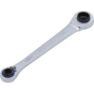 BGS Ratel ringsleutel "4 in 1" - 10 x 12, 14 x 17 mm