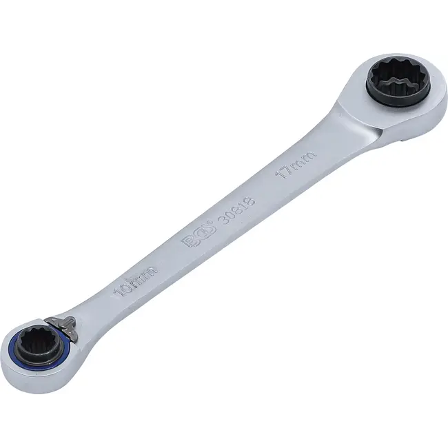 BGS Ratel ringsleutel "4 in 1" - 10 x 12, 14 x 17 mm