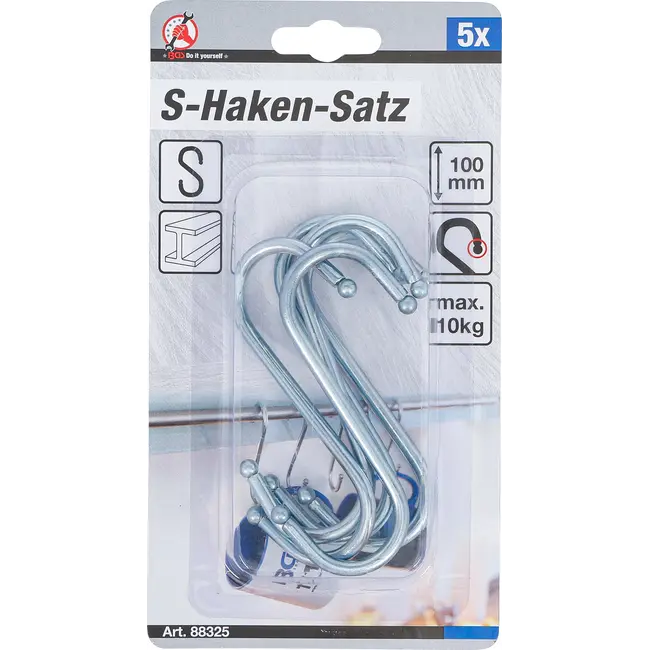 BGS S-hakenset - 100 mm - 5 delig