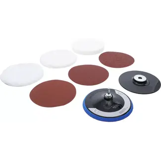 BGS Schuur- en polijstschijvenset - Ø 180 mm - 8 delig