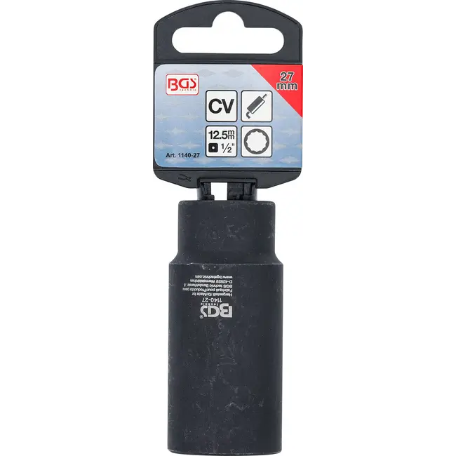 BGS Lambdasonde Dopsleuteldop - 1/2" - 27 mm twaalfkant, venster 28 mm