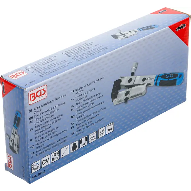 BGS Asmanchetten-klemtang - met draaimomentaansluiting - 90° gebogen