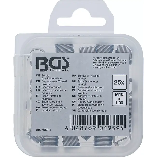 BGS Reserve draadbussen - M10 x 1,0 - 25 delig