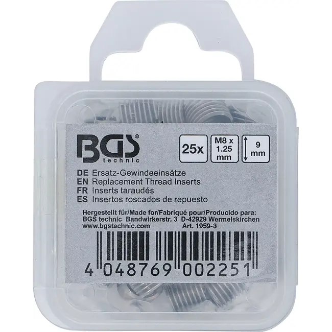 BGS Reserve draadbussen - M8 x 1,25 - 25 delig