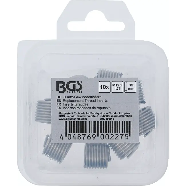 BGS Reserve draadbussen - M12 x 1,75 - 10 delig