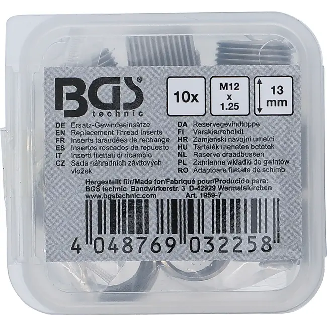 BGS Reserve draadbussen - M12 x 1,25 - 10 delig