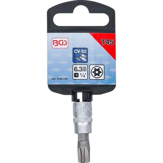 BGS Dopsleutelbit - 1/4" - Torx met boring T45