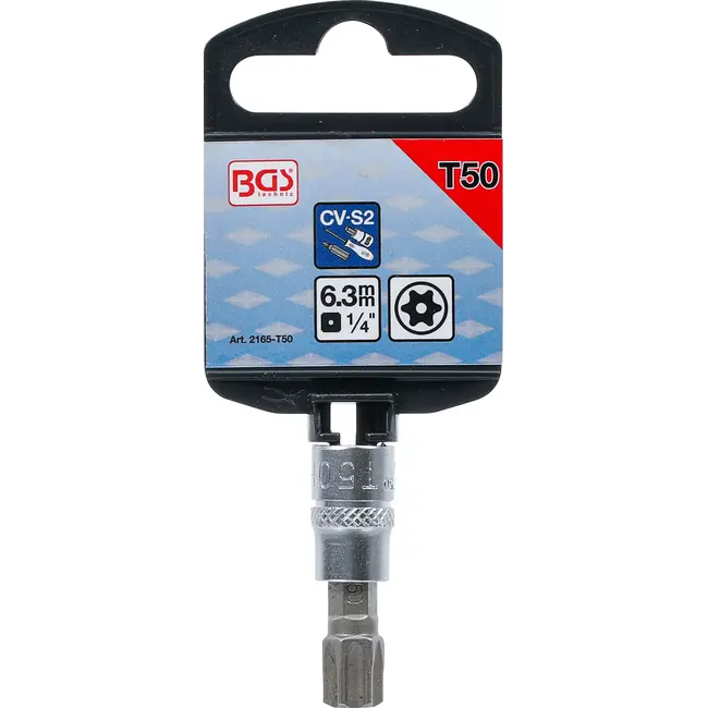 BGS Dopsleutelbit - 1/4" - Torx met boring T50