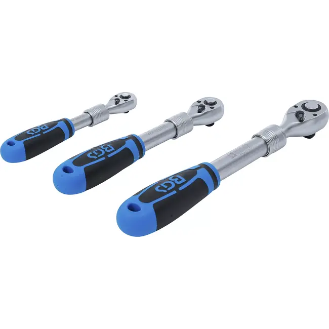 BGS Ratelsleutel-set - uittrekbaar - 1/4" - 3/8" - 1/2" - 3 delig