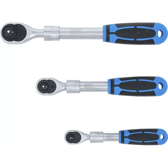 BGS Ratelsleutel-set - uittrekbaar - 1/4" - 3/8" - 1/2" - 3 delig