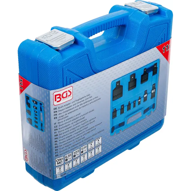 BGS Kracht adapter + kogelgewrichtset - 1/4" - 1" - 11 delig