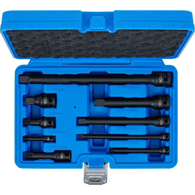 BGS Kracht verlengstukset - 1/4" / 3/8" / 1/2" - 9 delig