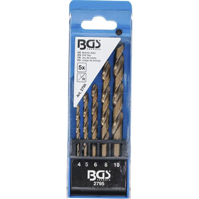 BGS Spiraalborenset - HSS - 4 - 10 mm - 5 delig