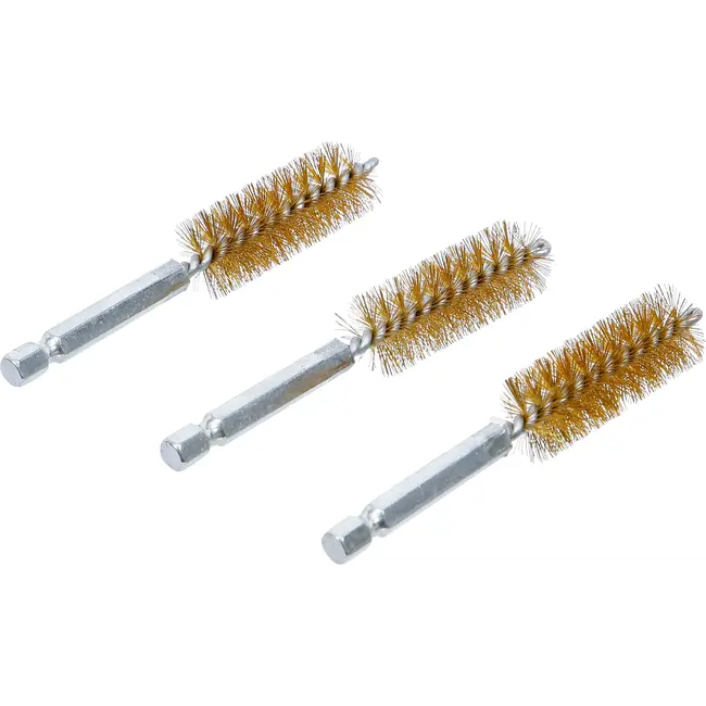 BGS Messingborstel - 17 mm - 1/4" - 3 delig
