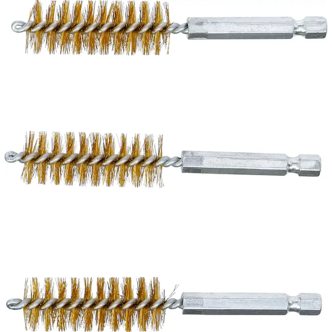 BGS Messingborstel - 17 mm - 1/4" - 3 delig