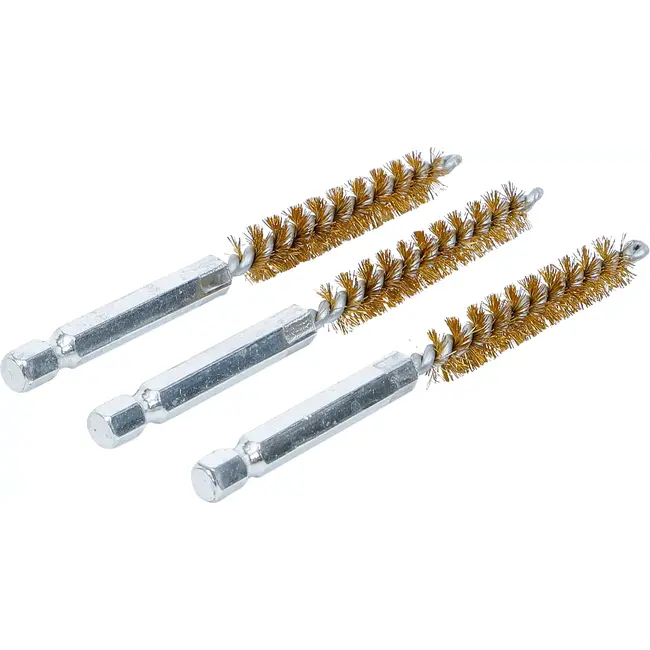 BGS Messingborstel - 9 mm - 1/4" - 3 delig