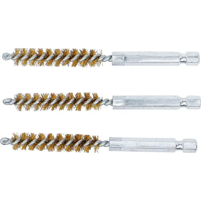 BGS Messingborstel - 9 mm - 1/4" - 3 delig