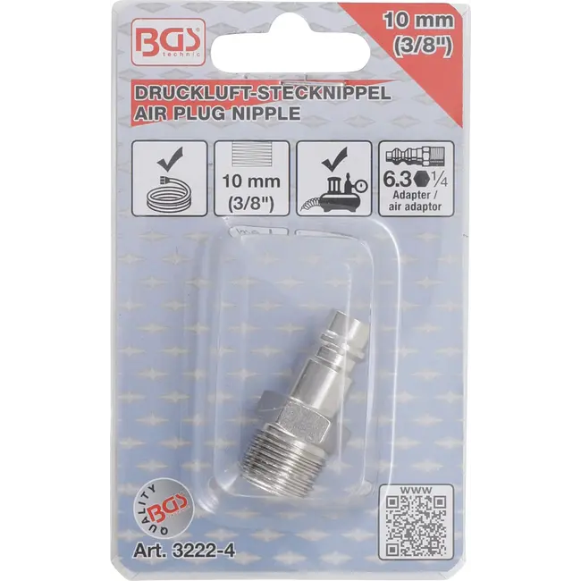 BGS Lucht insteeknippel - 3/8" buitendraad