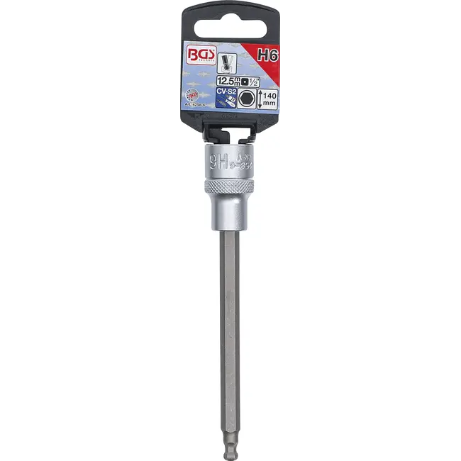 BGS Dopsleutelbit - lengte 140 mm - 1/2" - binnenzeskant met kogelkop 6 mm