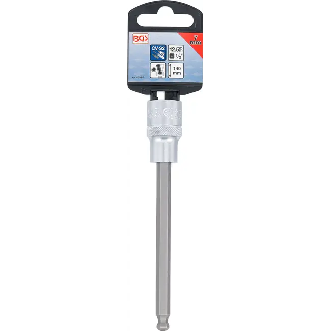 BGS Dopsleutelbit - lengte 140 mm - 1/2" - binnenzeskant met kogelkop 7 mm